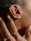 boucle d'oreille en or 18 carats et diamants recyclés