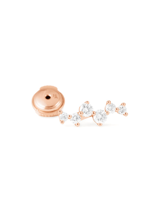 boucle d'oreille en or 18 carats et diamants recyclés