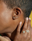 boucle d'oreille en or 18 carats et diamants recyclés