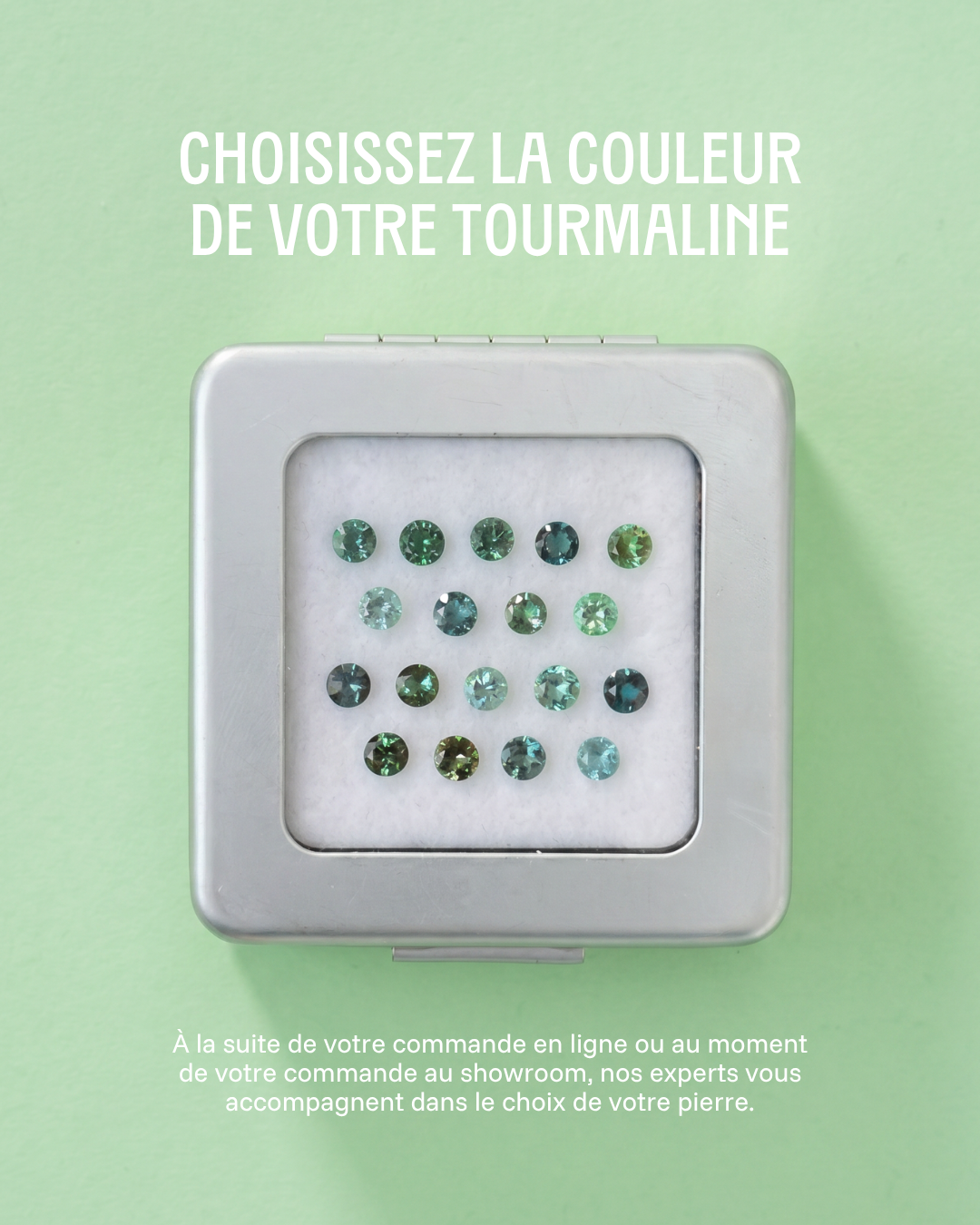 Gabrielle tourmaline verte et diamants
