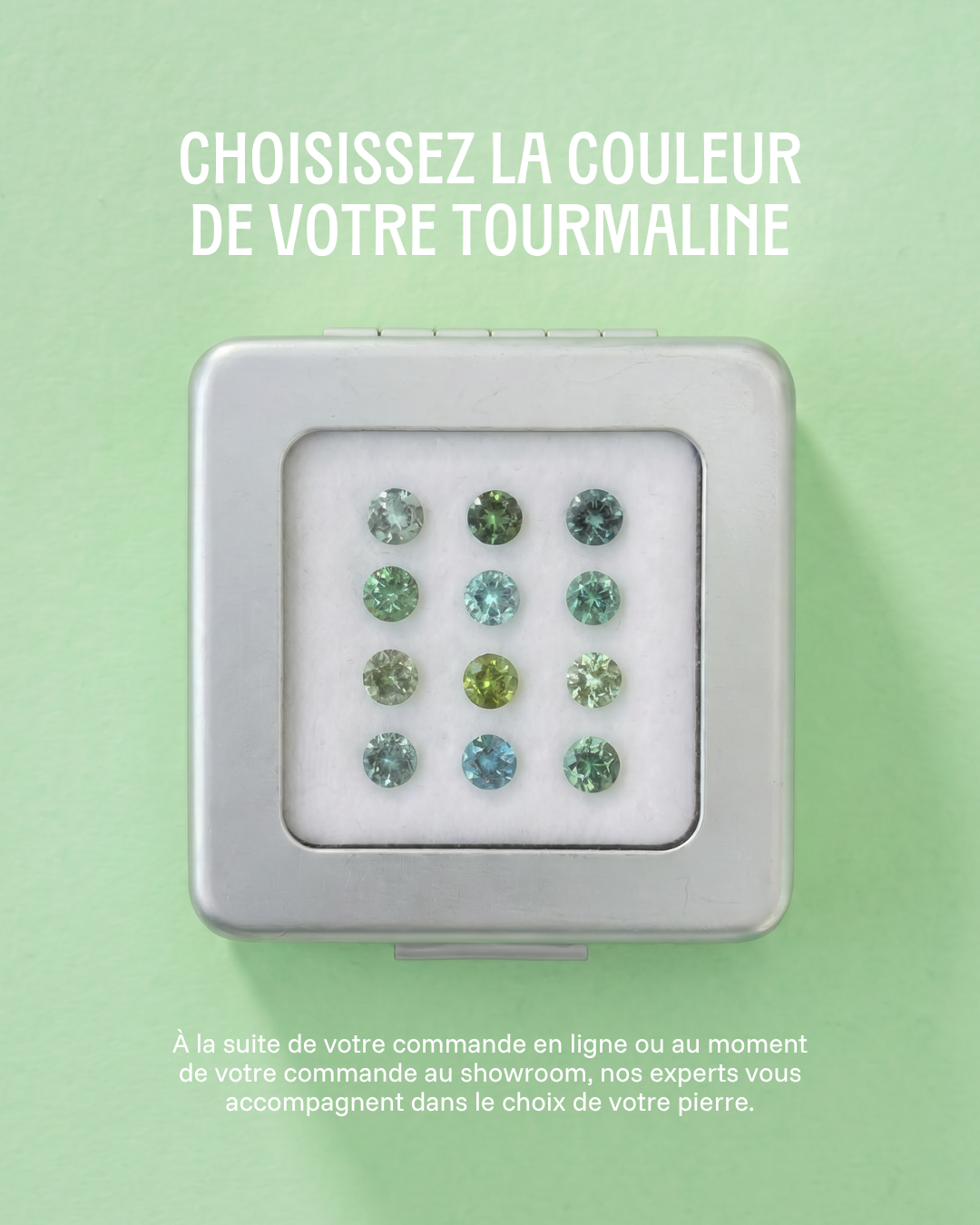 Colette tourmaline verte et diamants