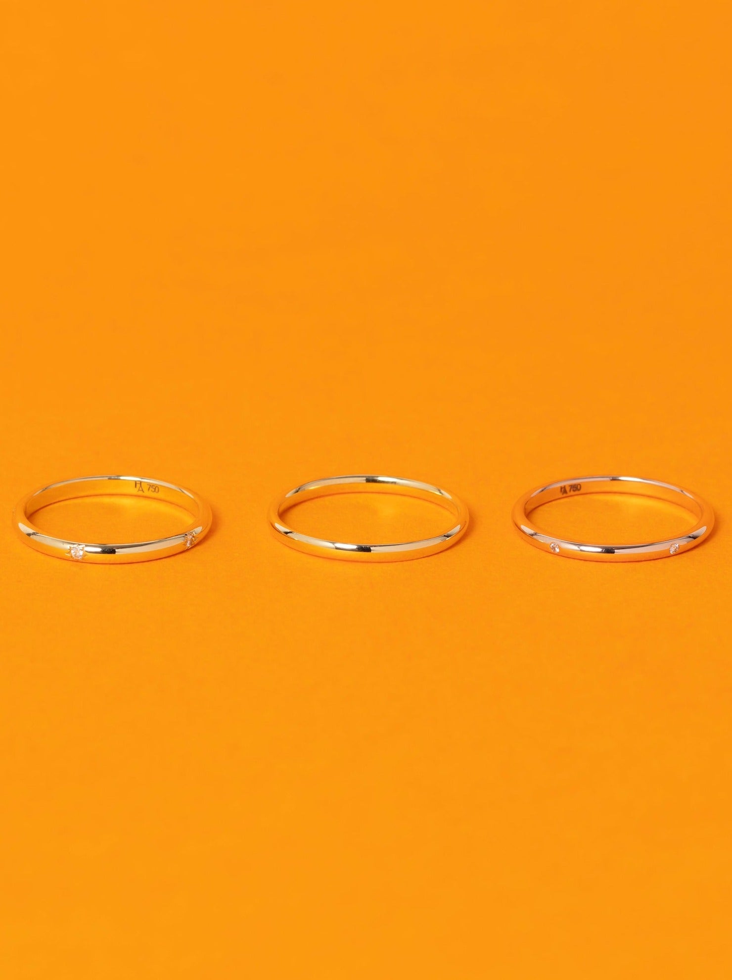 Demi-jonc classique 2mm sertie étoile 5 diamants