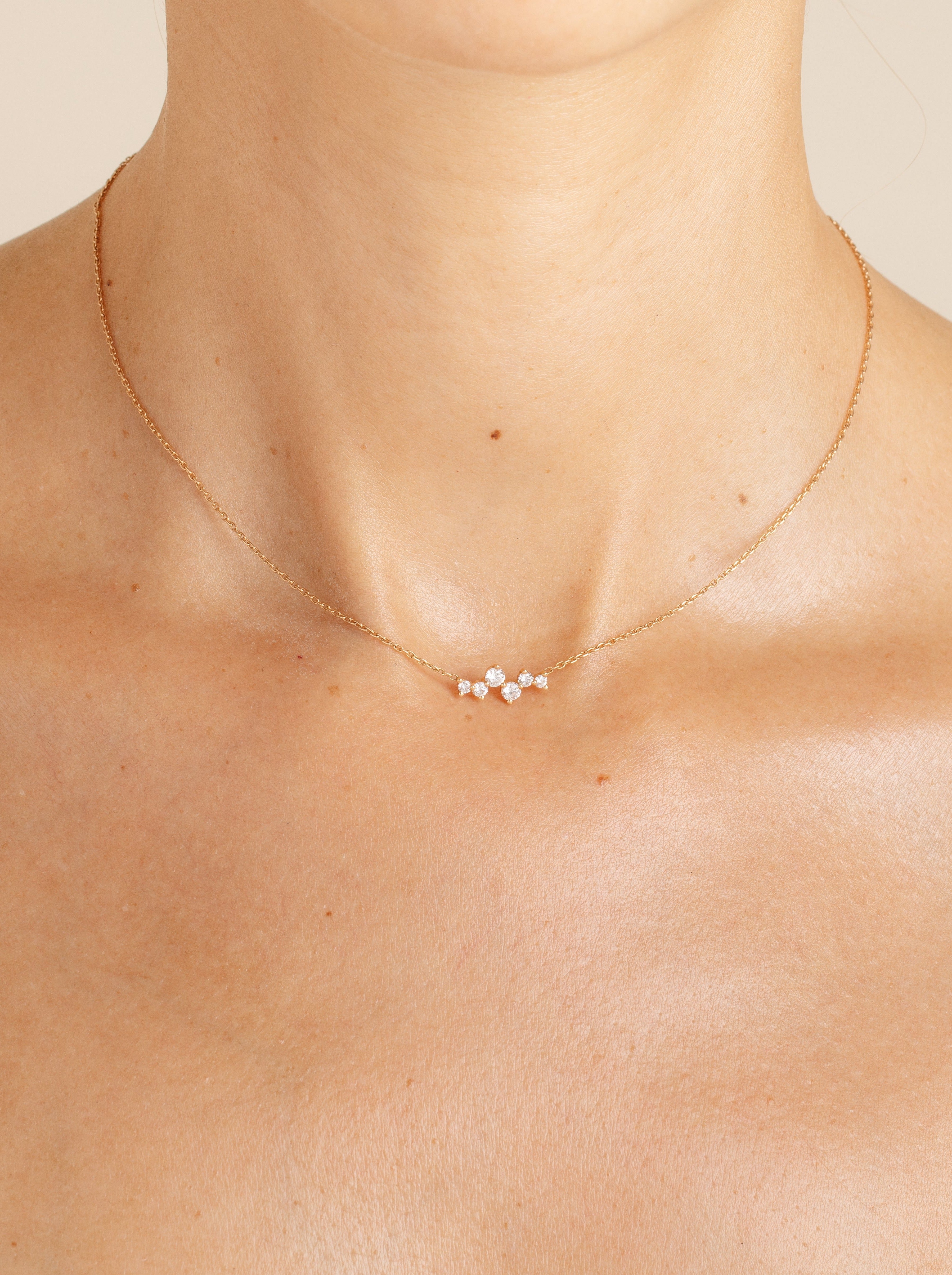 collier en or 18 carats et diamants recyclés